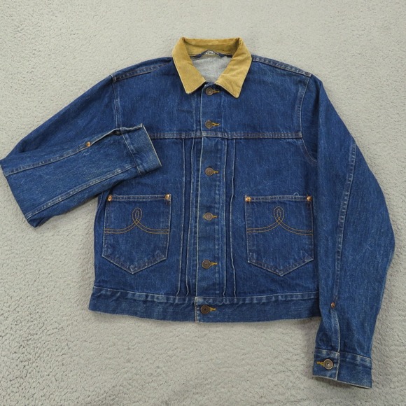 Polo Ralph Lauren Other - Polo Ralph Lauren Jacket Mens Small Indigo Western Corduroy Collar USA 80s Denim